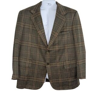 Vintage Storrs Schaefer Cincinnati Bold Plaid‎ 70s Rockabilly Mens Blazer